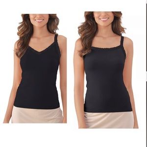 VANITY FAIR Perfect Lace Reversible Black Camisole 17166 Sz XL